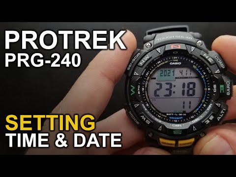Casio Protrek PRG-240 - Setting time and date tutorial