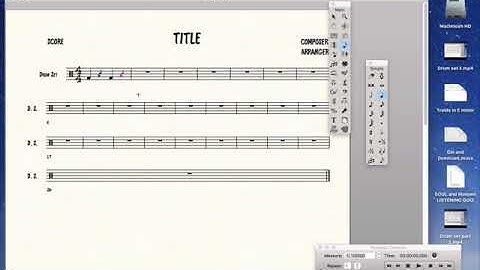 Berklee Drum set notation in FINALE 25 part 8