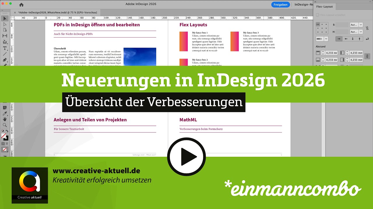 Adobe InDesign 2026 (21.0): Neuerungen