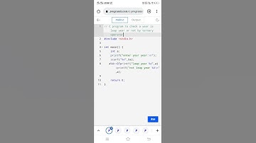 #C program to check a year is leap year or not by Ternary operator