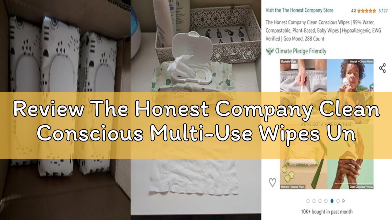 Review The Honest Company Clean Conscious Multi-Use Wipes Unscented Hypoallergenic Baby for Sensitiv