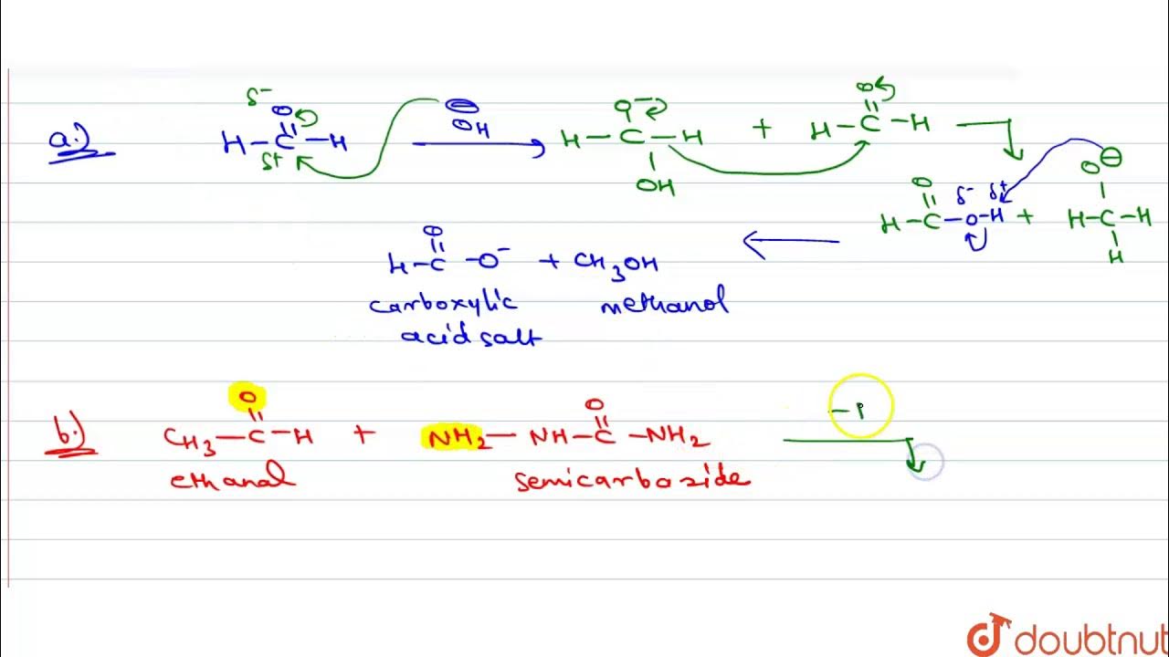 (a) Write the chemical equation for the reaction involved in Cannizzaro