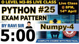 NumPy in Hindi | O Level Python | Complete Tutorial | Class-25 | MCQ | #aptinstitute