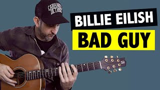 Bad Guy - Billie Eilish \/\/ Easy Guitar Tutorial (RIFF + TABS)