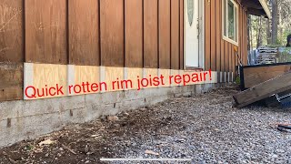 Quick rotten rim joist repair!