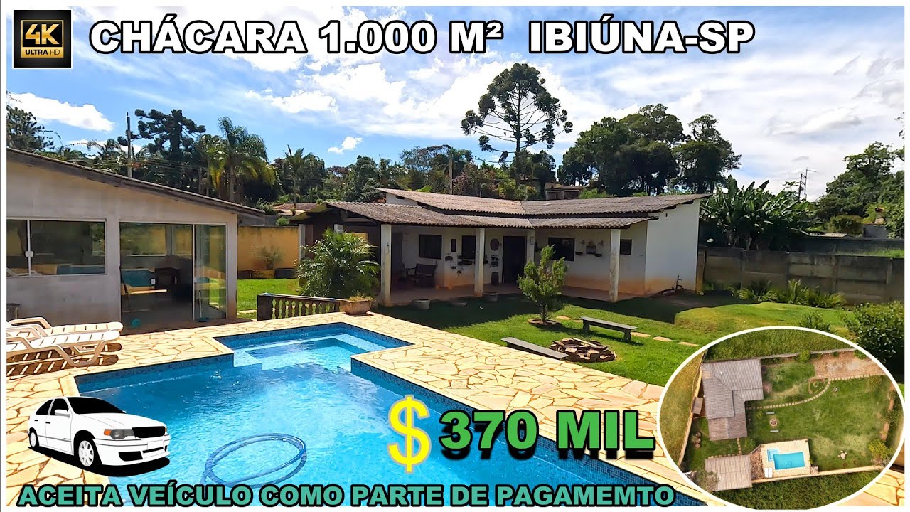 ( cód G80) Imperdível! Chácara 1.000m² em Ibiúna – Aceita Carro no Negócio,$ 370 mil