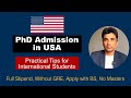 PhD Admission in US for International Students