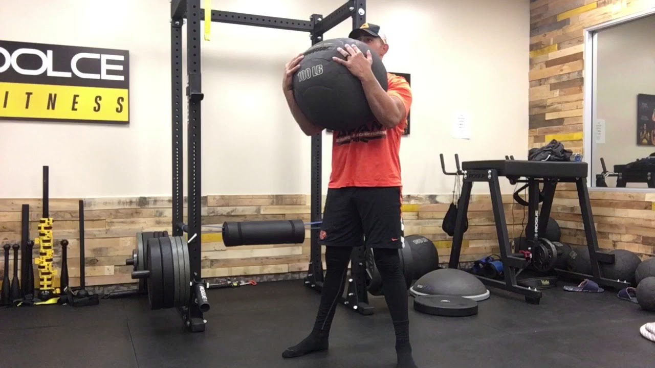 Zercher Squats w/ 100 lb XD Kevlar Medicine Ball YouTube