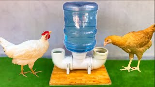 making chicken water drinker from carboy and pimash pipe