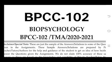 BPCC 102 Ignou Solved Assignment