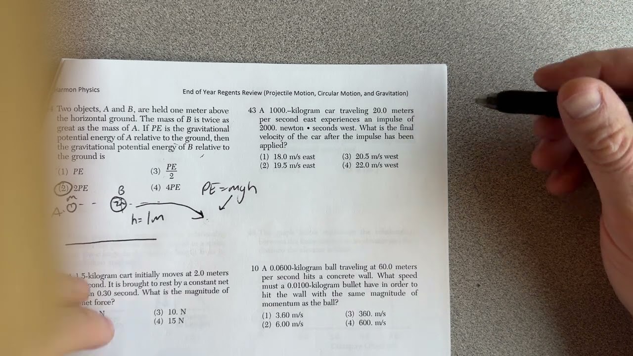 Honors Physics - Regents Review Video 3