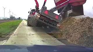 Dump Truck Topples Over  Let's see what will happen