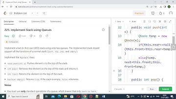 Implement Stack using Queues||LeetCode 225
