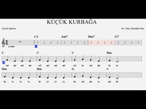 KÜÇÜK KURBAĞA--C--(2 sesli)--:Flute,Violin,Melodica,Guitar,Keyboard,Recorder.