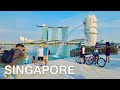 Singapore Indian Dictrict to Merlion Park &amp; Marina Bay Walking Tour 4K🇸🇬