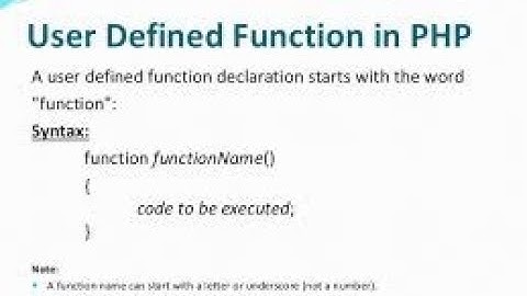 PHP-USER DEFINED FUNCTION