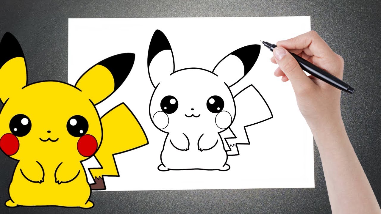 Como desenhar um pikachu fofo de natal 