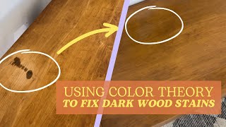 Using Color Theory to Fix Solid Maple Mid Century Modern Desk with a DARK burn!