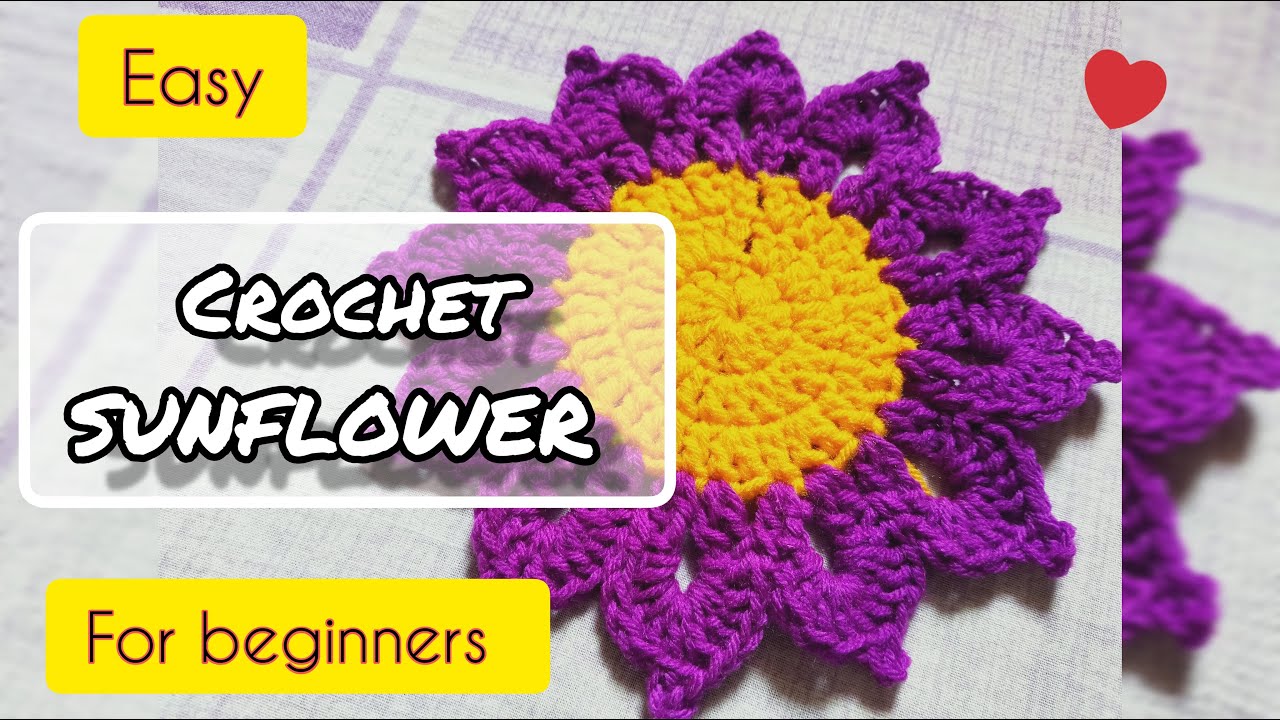 How to crochet a SUNFLOWER|easy and simple Sunflower crocheting ...