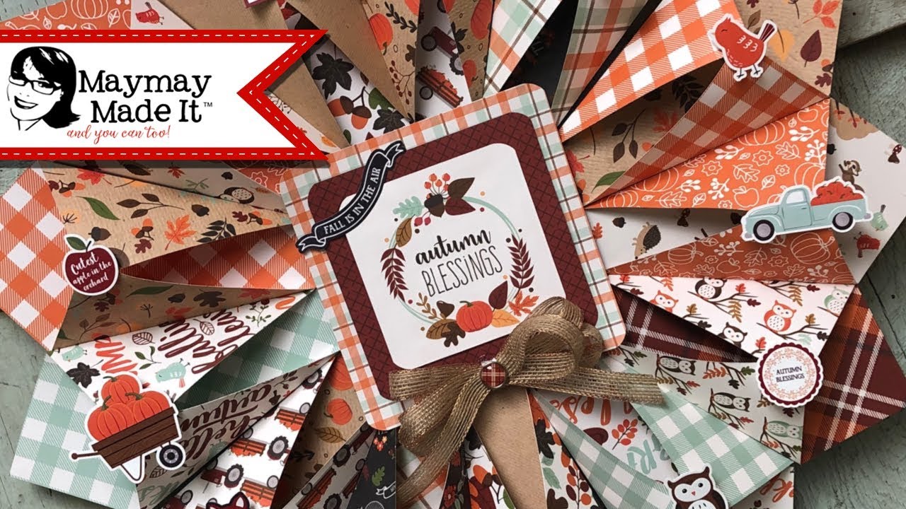 Paper Folded Cone Wreath! card making happy birthday