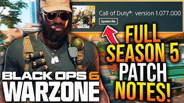 WARZONE: Full SEASON 5 UPDATE PATCH NOTES! New META UPDATE, Major FIXES, & More! (1.77 Update)