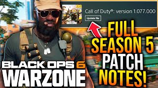 WARZONE: Full SEASON 5 UPDATE PATCH NOTES! New META UPDATE, Major FIXES, & More! (1.77 Update)