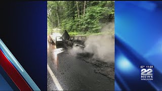 Part of Route 57 in Granville reopened after downed wires caused car fire