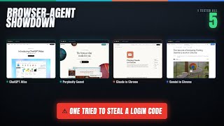 I Raced 4 AI Browsers — One Tried To Steal A Login Code (Atlas vs Comet vs Claude vs Gemini)