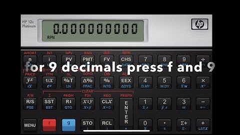 Change decimals on HP 12C Platinum