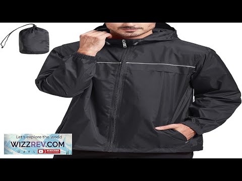 SWISSWELL Rain Jacket Men Waterproof Windbreaker Lightweight Hooded Raincoat for Daily Review