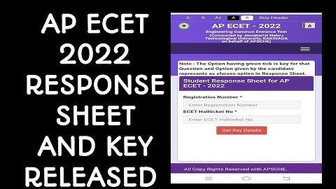 AP ECET 2022 RESPONSE SHEET AND KEY RELEASED| AP ECET 2022 EXAM KEY RELEASED