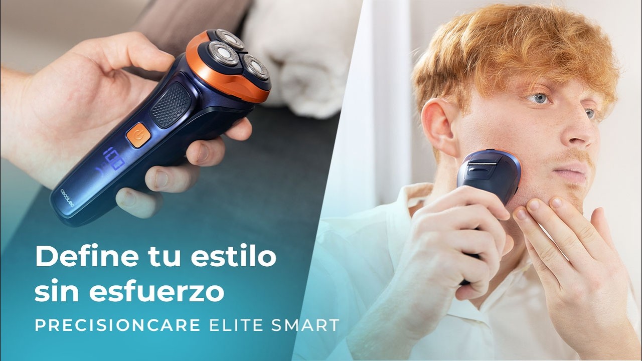 M&aacute;quina de barbear rotativa, PrecisionCare Elite Smart, Cabe&ccedil;ote 3D, 90 mins de autonomia, Tela