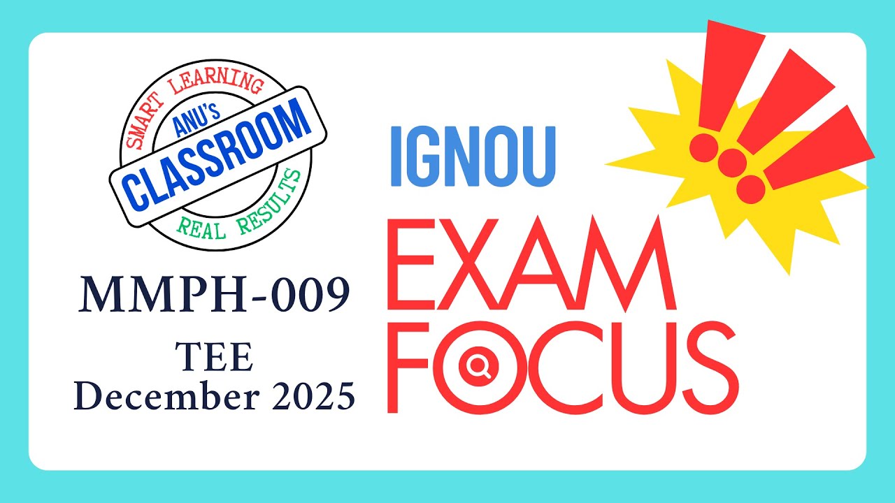 IGNOU MBA | Exam Focus | MMPH 009 | Important Units and Sections