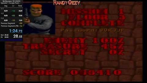 Wolfenstein 3D (SNES) Episode 1 speedrun 1:17m
