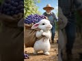 The little rabbit took too many grapes