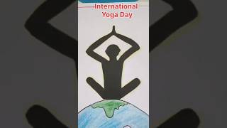 🌍🧘 International Yoga Day Special | Yoga Day Drawing & Poster Making | Easy School Project