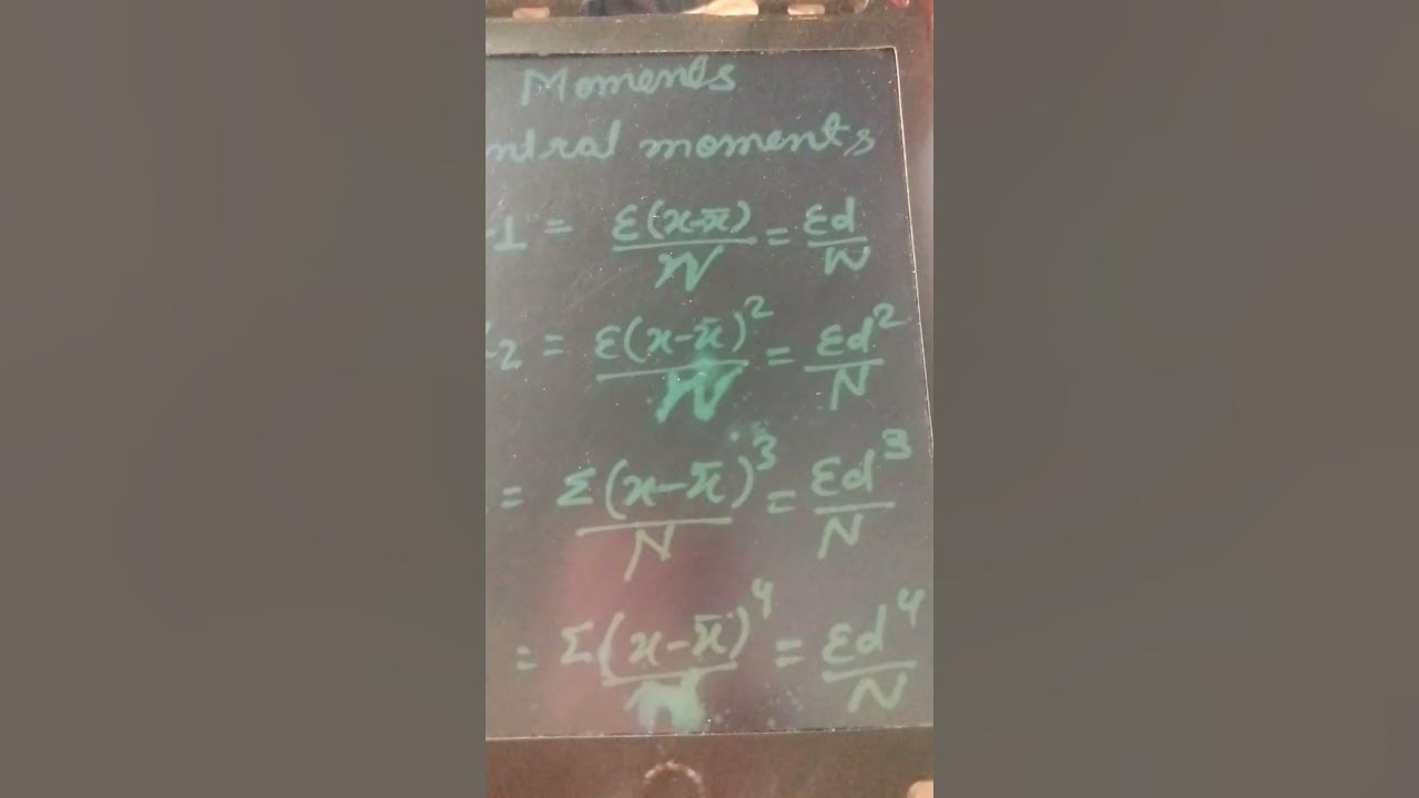 central moments formula YouTube