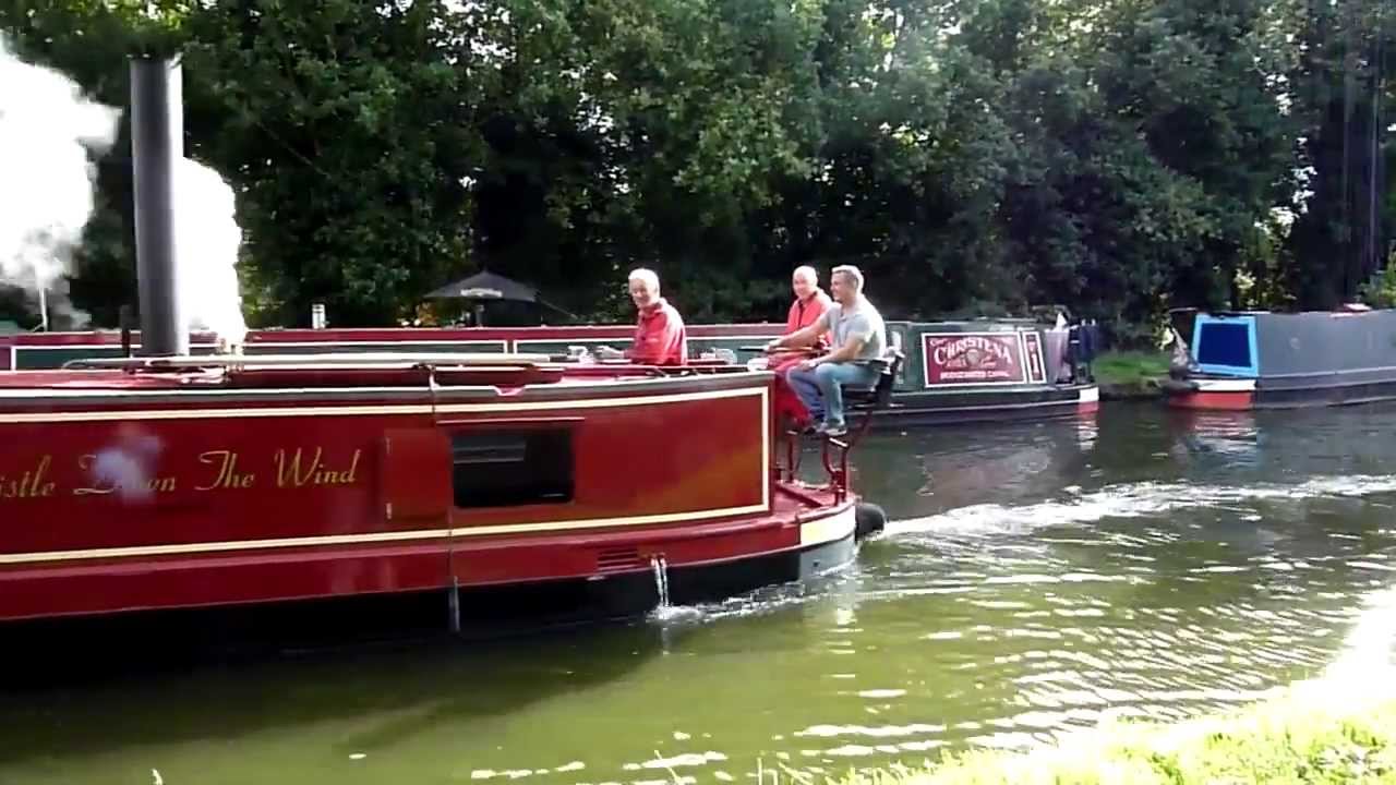 Narrowboat "Whistle Down The Wind" steaming along the Bridgewater