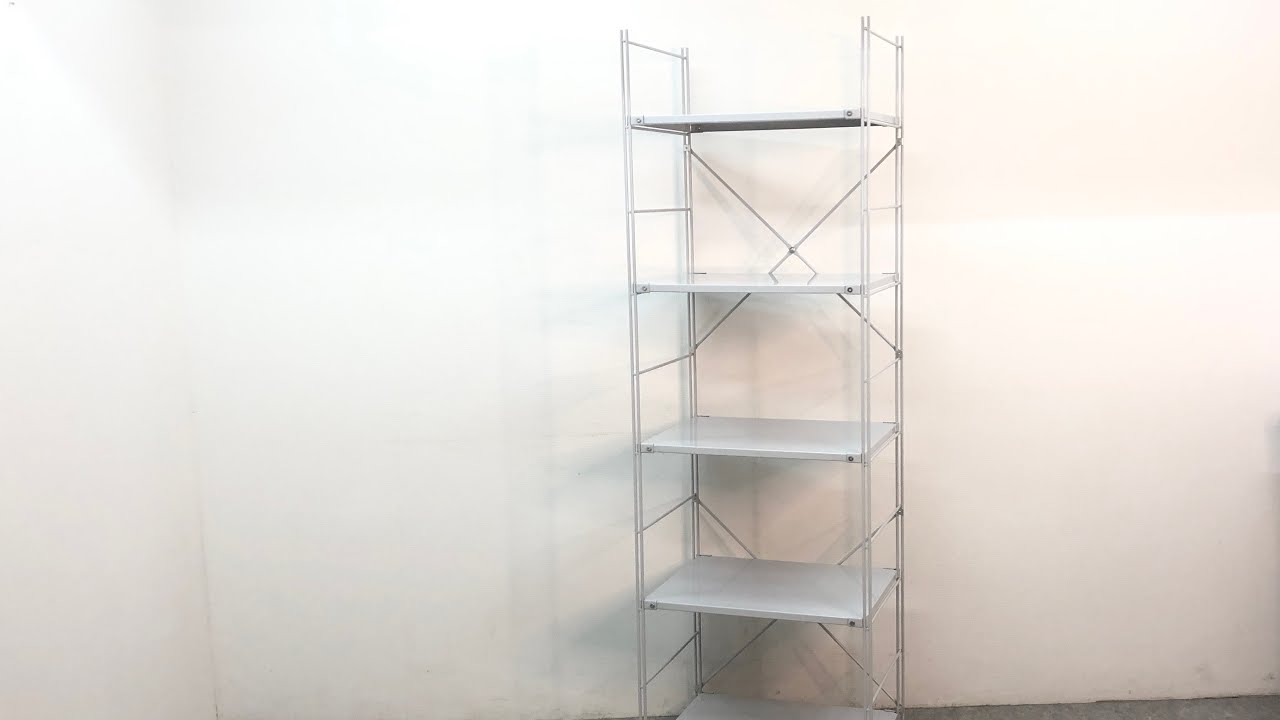 □ 無印良品 MUJI スチール ユニットシェルフ 5段ライトグレー