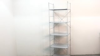 □ 無印良品 MUJI スチール ユニットシェルフ 5段ライトグレー