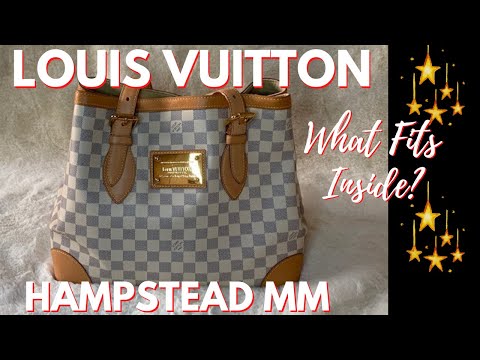 Review, Louis Vuitton Hampstead MM Damier Azur, What fits