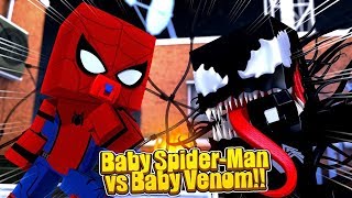 Minecraft Adventure - BABY VENOM vs BABY SPIDER-MAN!!! screenshot 3