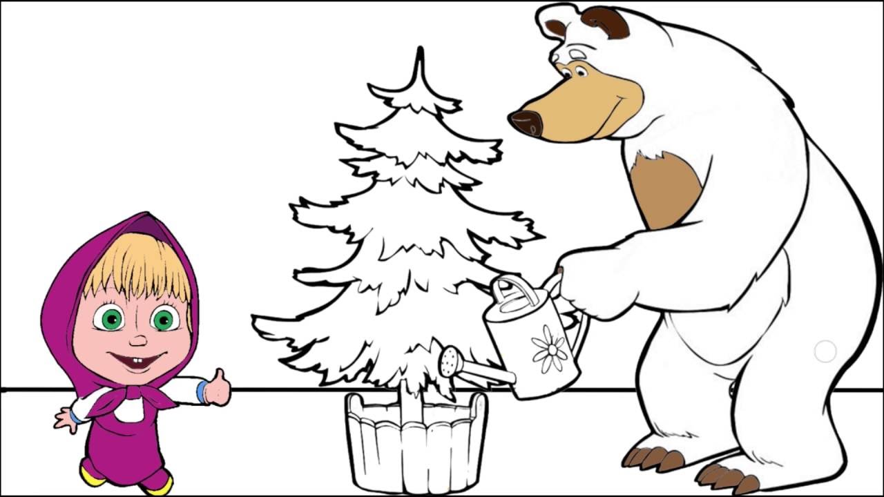 Masha and the Bear Coloring Pages YouTube