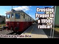 Crossing Prague in a 1950s railcar!