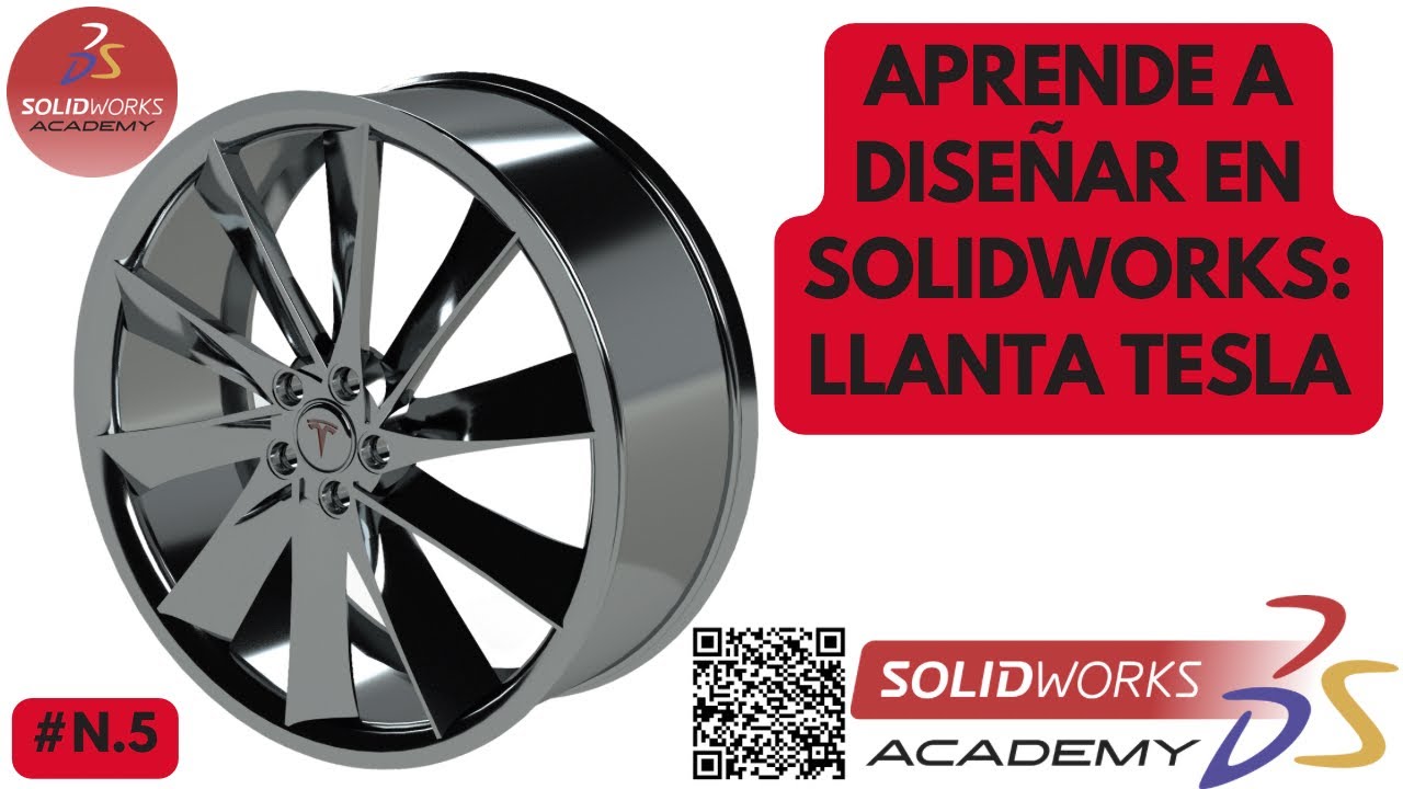 SOLIDWORKS TUTORIAL | #N5 TESLA RIM 😍 | 🖥️TUTORIAL EN SOLIDWORKS 2022 ...