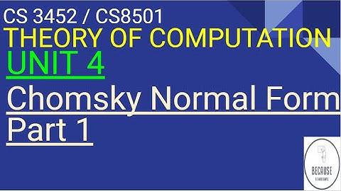 4.5 Chomsky Normal Form Part 1 in Tamil