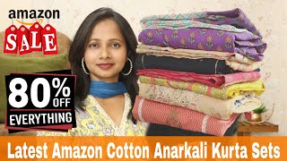 Latest Amazon Cotton Anarkali Kurti/Kurta Sets Haul & Review | Ranjana R
