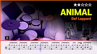 [Lv.04] Animal - Def Leppard (★★☆☆☆) Pop Drum Cover with Sheet Music