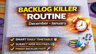 Backlog Killer Routine for NEET 2026 | Daily Timetable to Finish Backlog Fast ( January - February )
