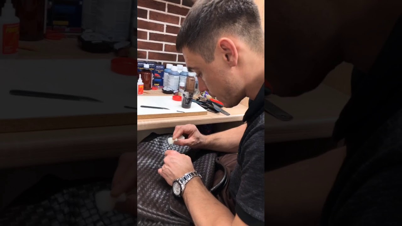 Зачистка, покраска и сушка фурнитуры сумки